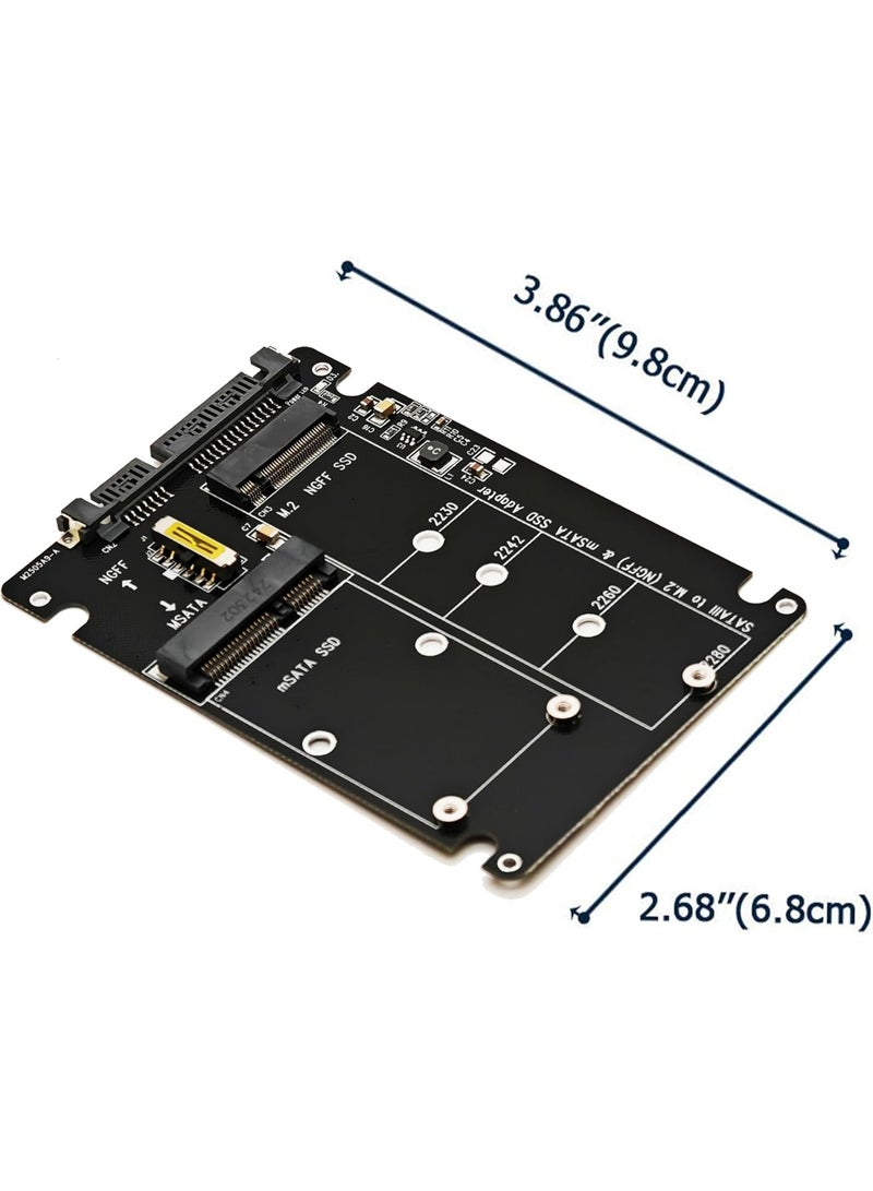 محول 2 في 1 M.2 SATA وmSATA إلى SATA أو USB – يدعم B-Key NGFF وmSATA SATA III SSDs - Image 3